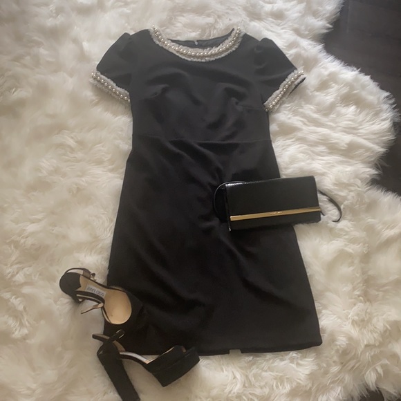 Betsy Johnson black dress w jewel detail worn once! - Picture 3 of 8